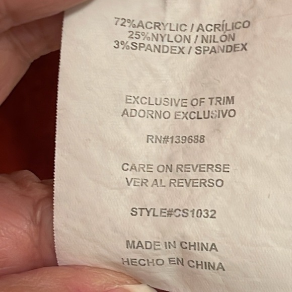 Coco‎ & Jamieson Cropped Sweater Women’s Sz M 2 tone orange with flower design - Picture 7 of 15